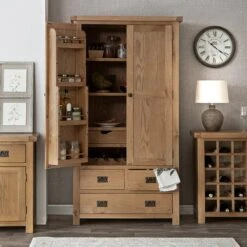 Winchester Oak Large Larder Unit -Furniture Sale Shop CO LLU OAK1