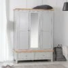 Eaton Grey Painted Oak 3 Door Wardrobe -Furniture Sale Shop EA 3DR G