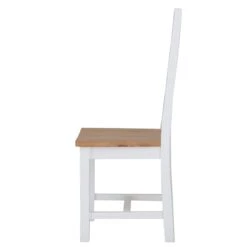 Eaton White Painted Oak Ladder Back Dining Chair Wooden Seat 11 Eaton White Painted Oak Ladder Back Dining Chair Wooden Seat -Furniture Sale Shop EA CH W4Large
