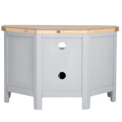 Eaton Grey Painted Oak Corner TV Unit -Furniture Sale Shop EA CTV G8Large