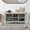 Eaton Grey Painted Oak Large Hall Bench -Furniture Sale Shop EA HB G