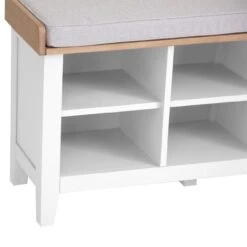 Eaton White Painted Oak Large Hall Bench -Furniture Sale Shop EA HB W3Large