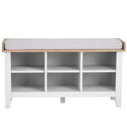 Eaton White Painted Oak Large Hall Bench -Furniture Sale Shop EA HB W5Large