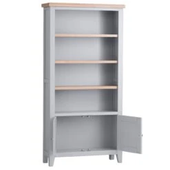 Eaton Grey Painted Oak Large Wide Bookcase 12 Eaton Grey Painted Oak Large Wide Bookcase -Furniture Sale Shop EA LBC G2Large