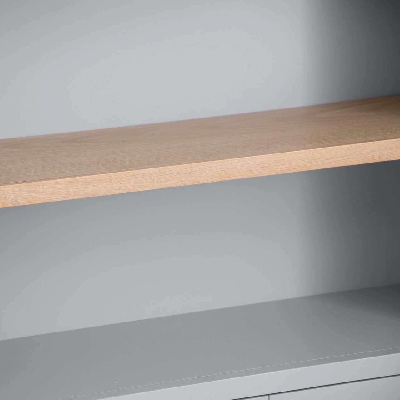 Eaton Grey Painted Oak Large Wide Bookcase 7 Eaton Grey Painted Oak Large Wide Bookcase - Image 5