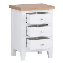 Eaton White Painted Oak Large Bedside Table -Furniture Sale Shop EA LBSC W2Large
