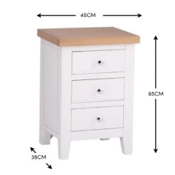 Eaton White Painted Oak Large Bedside Table -Furniture Sale Shop EA LBSC W 08