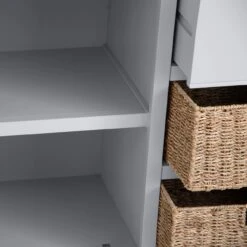 Eaton Grey Painted Oak 2 Door Large Sideboard With Wicker Baskets 13 Eaton Grey Painted Oak 2 Door Large Sideboard With Wicker Baskets -Furniture Sale Shop EA LS G3Large