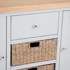 Eaton Grey Painted Oak 2 Door Large Sideboard With Wicker Baskets 15 Eaton Grey Painted Oak 2 Door Large Sideboard With Wicker Baskets -Furniture Sale Shop EA LS G5Large