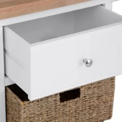 Eaton White Painted Oak 2 Door Large Sideboard With Wicker Baskets 14 Eaton White Painted Oak 2 Door Large Sideboard With Wicker Baskets -Furniture Sale Shop EA LS W4Large