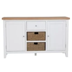 Eaton White Painted Oak 2 Door Large Sideboard With Wicker Baskets 17 Eaton White Painted Oak 2 Door Large Sideboard With Wicker Baskets -Furniture Sale Shop EA LS W7Large