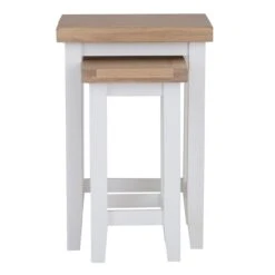 Eaton White Painted Oak Nest Of 2 Tables -Furniture Sale Shop EA N2T W3Large