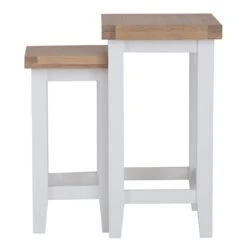 Eaton White Painted Oak Nest Of 2 Tables -Furniture Sale Shop EA N2T W5Large