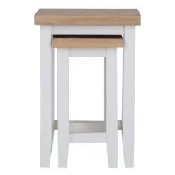 Eaton White Painted Oak Nest Of 2 Tables -Furniture Sale Shop EA N2T W6Large