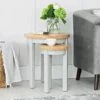 Eaton Grey Painted Oak Round Nest Of 2 Tables -Furniture Sale Shop EA RNT G