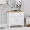 Eaton White Painted Oak Mini Sideboard 1 Eaton White Painted Oak Mini Sideboard -Furniture Sale Shop EA SMS W