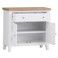 Eaton White Painted Oak Mini Sideboard -Furniture Sale Shop EA SMS W2Large