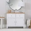Eaton White Painted Oak Small Sideboard 1 Eaton White Painted Oak Small Sideboard -Furniture Sale Shop EA STS W