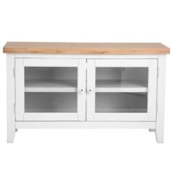 Eaton White Painted Oak Small TV Unit -Furniture Sale Shop EA STV W6Large