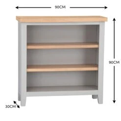 Eaton Grey Painted Oak Small Wide Bookcase 13 Eaton Grey Painted Oak Small Wide Bookcase -Furniture Sale Shop EA SWB G 07