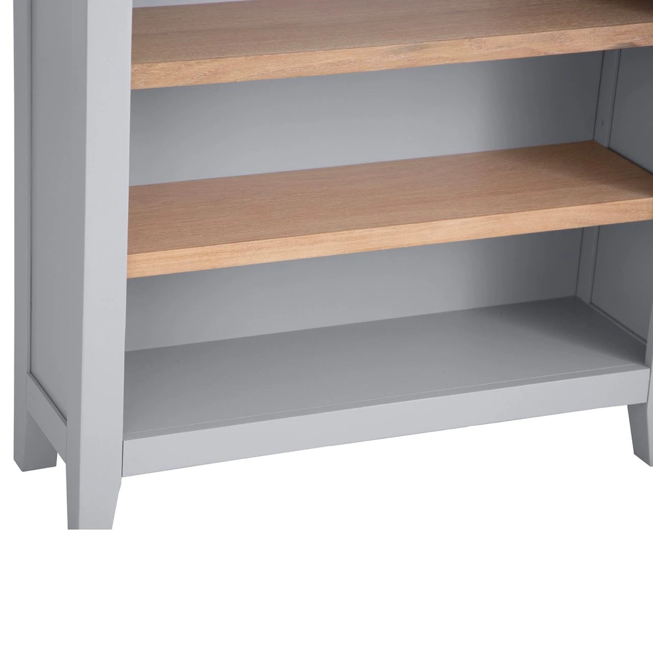Eaton Grey Painted Oak Small Wide Bookcase 6 Eaton Grey Painted Oak Small Wide Bookcase - Image 4