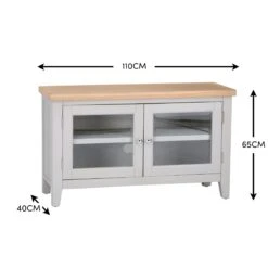 Eaton Grey Painted Oak Small TV Unit -Furniture Sale Shop EA SWBC G 11