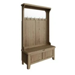 Wessex Smoked Oak Hall Bench Unit 10 Wessex Smoked Oak Hall Bench Unit -Furniture Sale Shop HO HBU 02