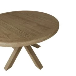 Wessex Smoked Oak Small Round Cross Leg Dining Table 11 Wessex Smoked Oak Small Round Cross Leg Dining Table -Furniture Sale Shop HO SRT 05