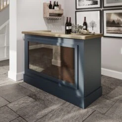 Wessex Smoked Oak Blue Painted Bar