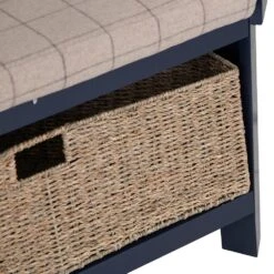 Wessex Smoked Oak Blue Painted Corner Hall Bench With Wicker Basket 19 Wessex Smoked Oak Blue Painted Corner Hall Bench With Wicker Basket -Furniture Sale Shop HOP CHB B 8