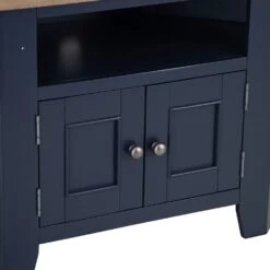 Wessex Smoked Oak Blue Painted Corner TV Unit -Furniture Sale Shop HOP CTV B 6