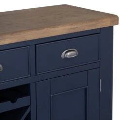 Wessex Smoked Oak Blue Painted Large Sideboard Wine Rack -Furniture Sale Shop HOP LS B 12