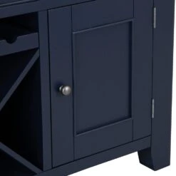 Wessex Smoked Oak Blue Painted Large Sideboard Wine Rack -Furniture Sale Shop HOP LS B 13
