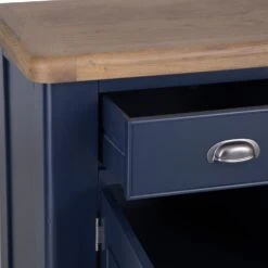 Wessex Smoked Oak Blue Painted Large Sideboard Wine Rack -Furniture Sale Shop HOP LS B 3