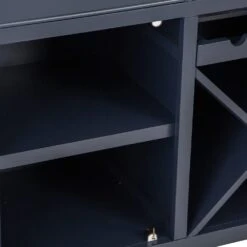 Wessex Smoked Oak Blue Painted Large Sideboard Wine Rack -Furniture Sale Shop HOP LS B 5