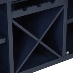 Wessex Smoked Oak Blue Painted Large Sideboard Wine Rack -Furniture Sale Shop HOP LS B 6