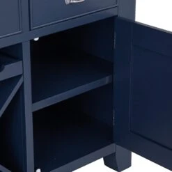 Wessex Smoked Oak Blue Painted Large Sideboard Wine Rack -Furniture Sale Shop HOP LS B 7