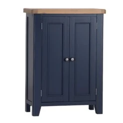 Wessex Smoked Oak Blue Painted Shoe Cupboard 14 Wessex Smoked Oak Blue Painted Shoe Cupboard -Furniture Sale Shop HOP SHC B 1