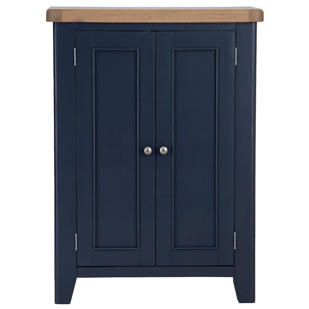 Wessex Smoked Oak Blue Painted Shoe Cupboard 13 Wessex Smoked Oak Blue Painted Shoe Cupboard - Image 11
