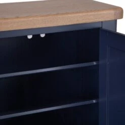 Wessex Smoked Oak Blue Painted Shoe Cupboard 17 Wessex Smoked Oak Blue Painted Shoe Cupboard -Furniture Sale Shop HOP SHC B 3