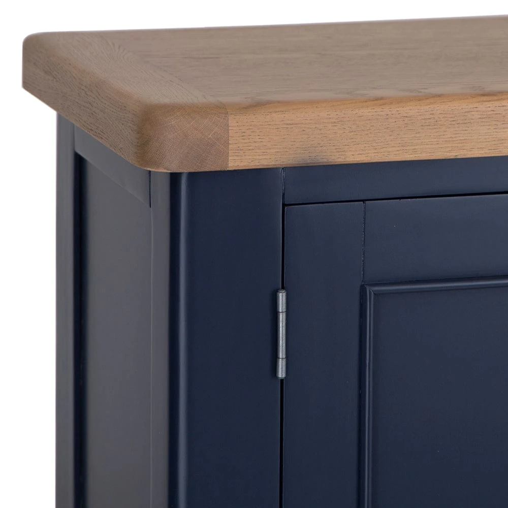 Wessex Smoked Oak Blue Painted Shoe Cupboard 6 Wessex Smoked Oak Blue Painted Shoe Cupboard - Image 4
