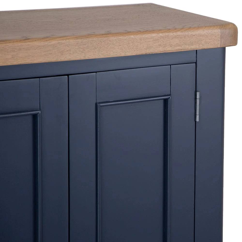 Wessex Smoked Oak Blue Painted Shoe Cupboard 11 Wessex Smoked Oak Blue Painted Shoe Cupboard - Image 9