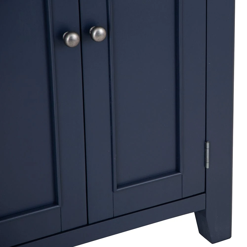 Wessex Smoked Oak Blue Painted Shoe Cupboard 12 Wessex Smoked Oak Blue Painted Shoe Cupboard - Image 10