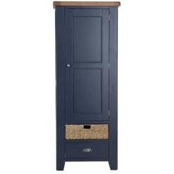 Wessex Smoked Oak Blue Painted Slim Larder Cupboard 25 Wessex Smoked Oak Blue Painted Slim Larder Cupboard -Furniture Sale Shop HOP SLU B 12