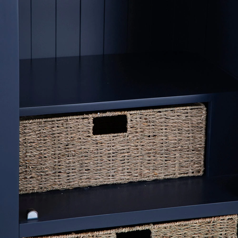 Wessex Smoked Oak Blue Painted Slim Larder Cupboard 9 Wessex Smoked Oak Blue Painted Slim Larder Cupboard - Image 7