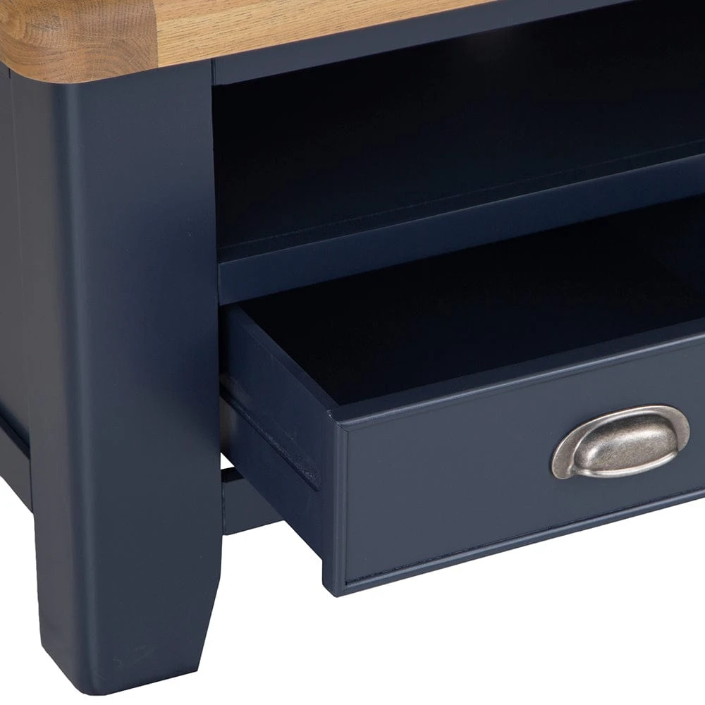Wessex Smoked Oak Blue Painted TV Unit 8 Wessex Smoked Oak Blue Painted TV Unit - Image 6