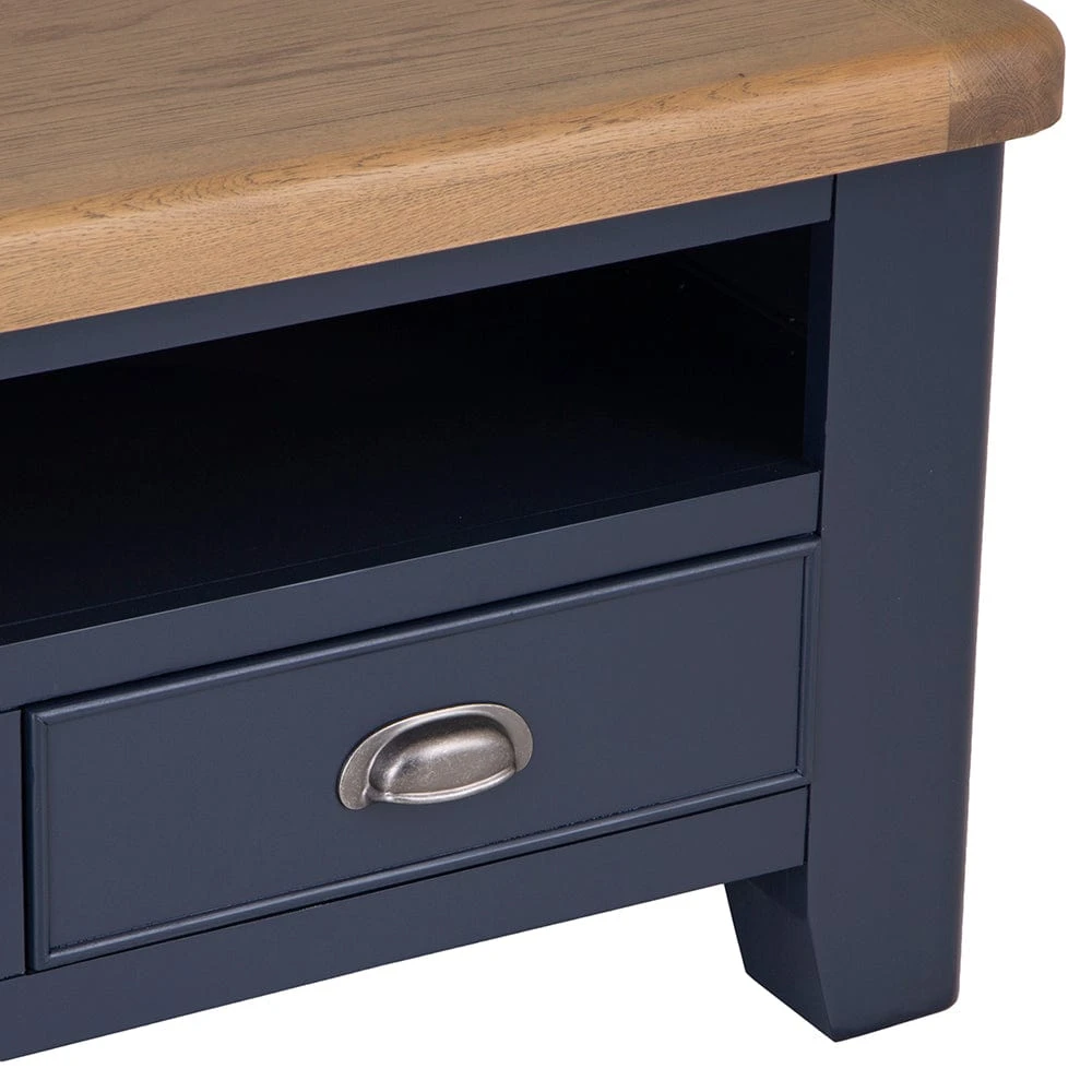 Wessex Smoked Oak Blue Painted TV Unit 9 Wessex Smoked Oak Blue Painted TV Unit - Image 7
