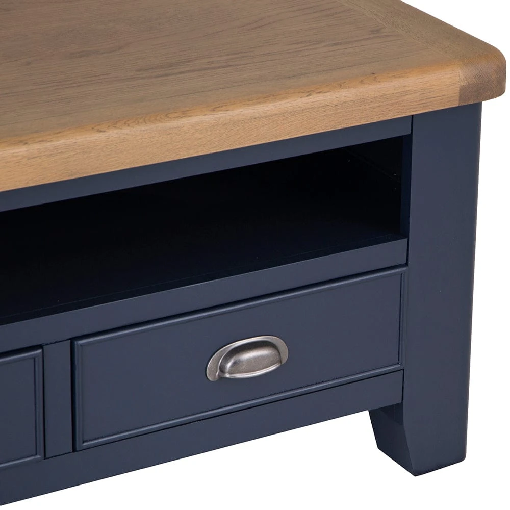 Wessex Smoked Oak Blue Painted TV Unit 12 Wessex Smoked Oak Blue Painted TV Unit - Image 10