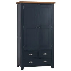 Hampshire Blue Painted Oak Large Larder Unit 22 Hampshire Blue Painted Oak Large Larder Unit -Furniture Sale Shop HP LLU B 8