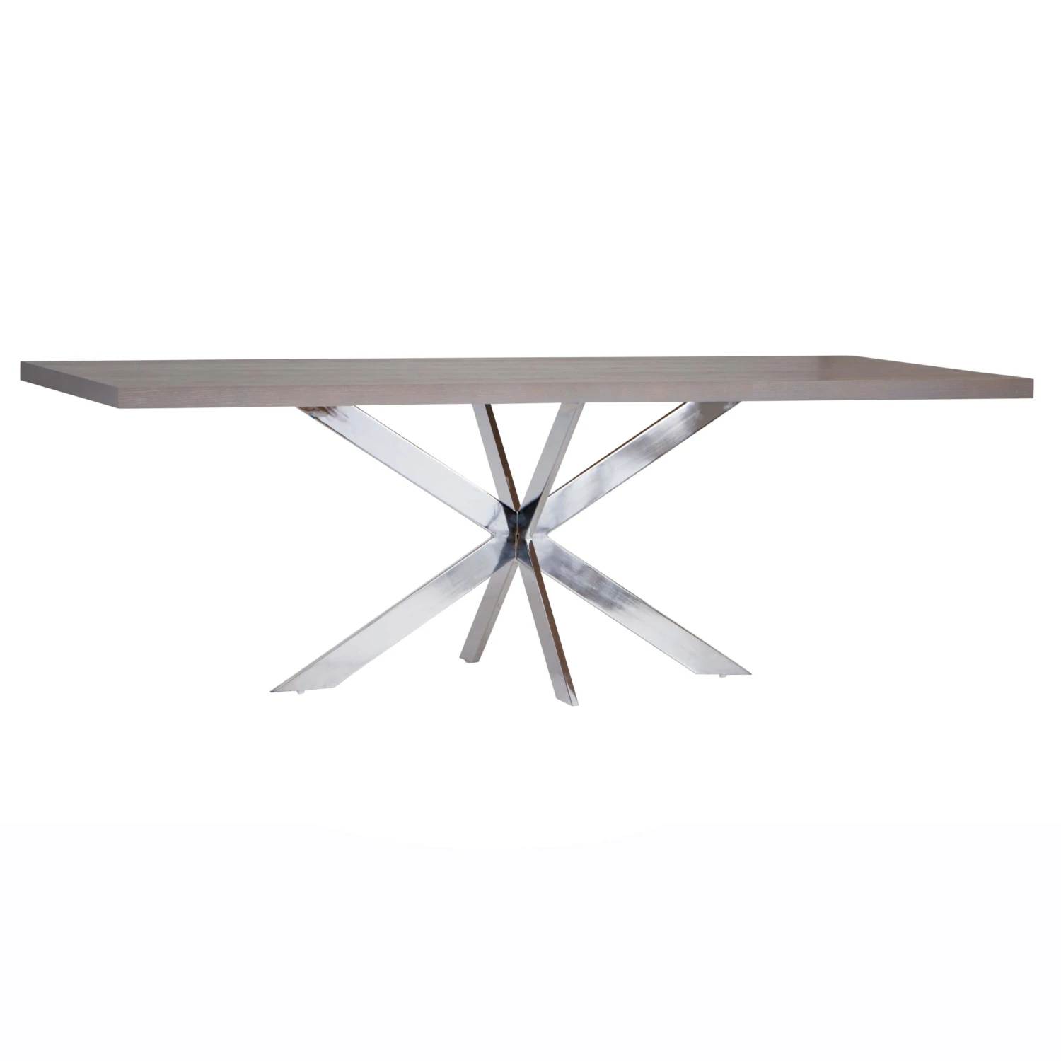 Milan Chrome & Oak 2.2m Dining Table 4 Milan Chrome & Oak 2.2m Dining Table - Image 2